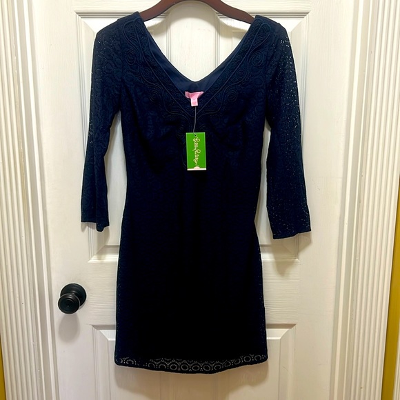 NWT LILLY PULITZER ALDEN TUNIC DRESS TRUE NAVY - Picture 3 of 8